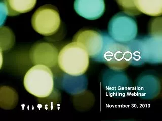 Next Generation Lighting Webinar November 30, 2010