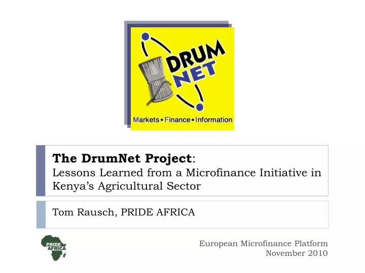 the drumnet project lessons learned from a microfinance initiative in kenya s agricultural sector