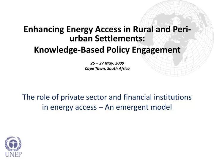 the role of private sector and financial institutions in energy access an emergent model