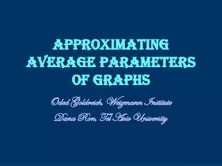 Approximating Average Parameters of Graphs