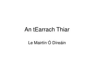 an tearrach thiar