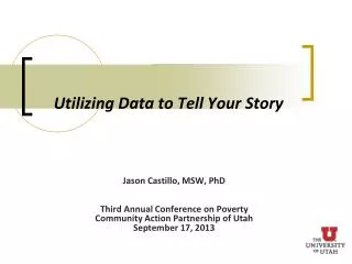 Utilizing Data to Tell Your Story