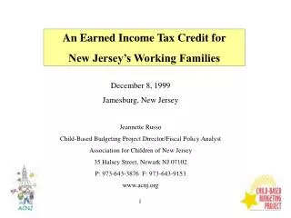 December 8, 1999 Jamesburg, New Jersey Jeannette Russo