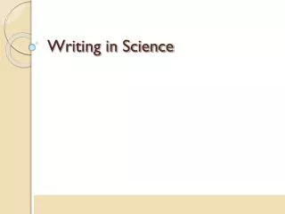 writing in science