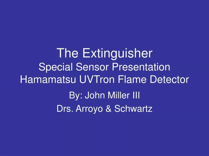 the extinguisher special sensor presentation hamamatsu uvtron flame detector