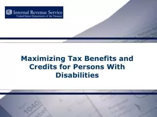 Maximizing Tax Benefits and Credits for Persons With Disabilities
