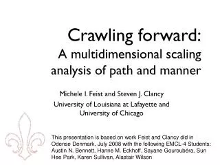 Crawling forward: A multidimensional scaling analysis of path and manner