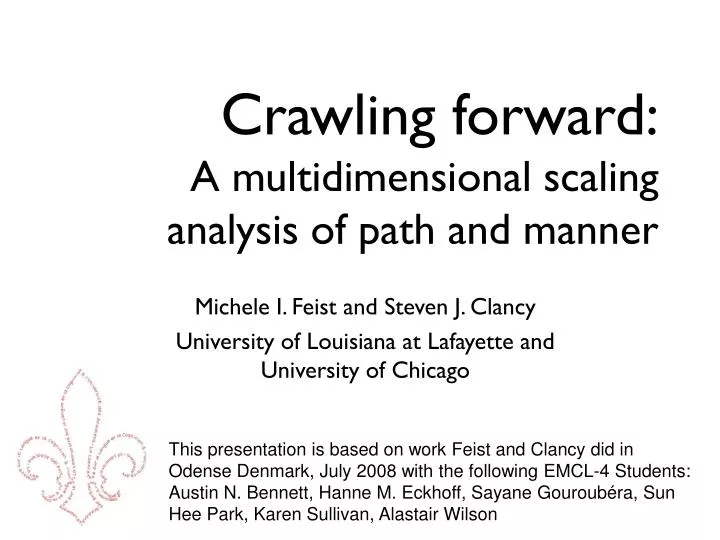 crawling forward a multidimensional scaling analysis of path and manner