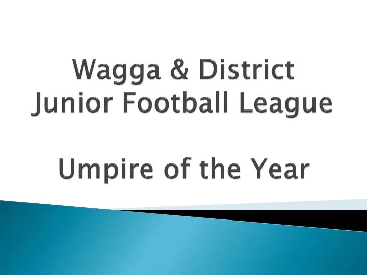 wagga district junior football league umpire of the year