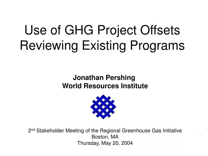 use of ghg project offsets reviewing existing programs