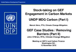 UNDP and Climate Finance