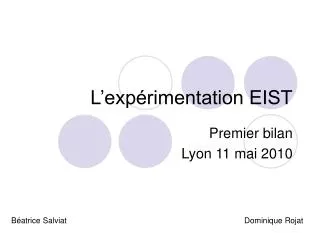 l exp rimentation eist
