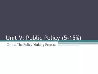 Unit V: Public Policy (5-15%)