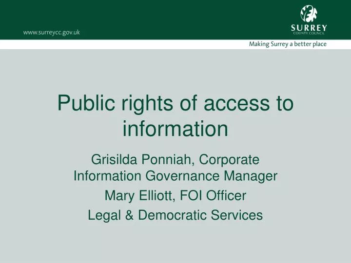 public rights of access to information