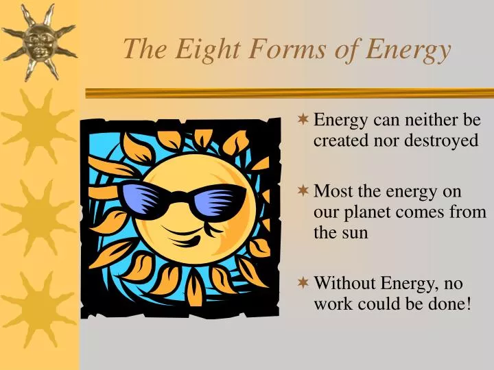 the eight forms of energy