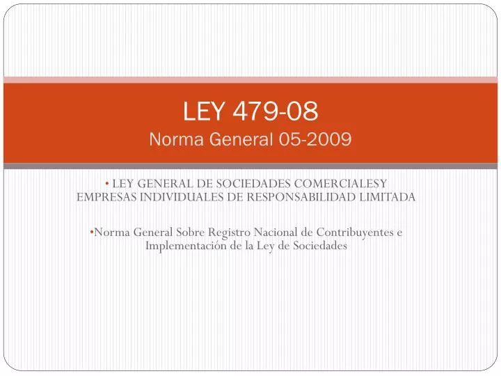 ley 479 08 norma general 05 2009