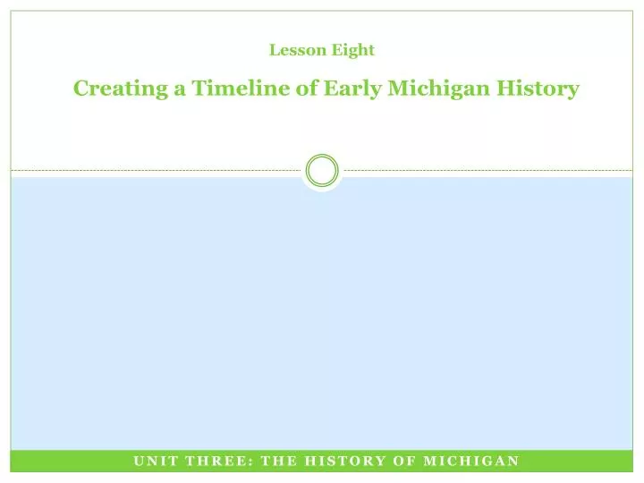 lesson eight creating a timeline of early michigan history