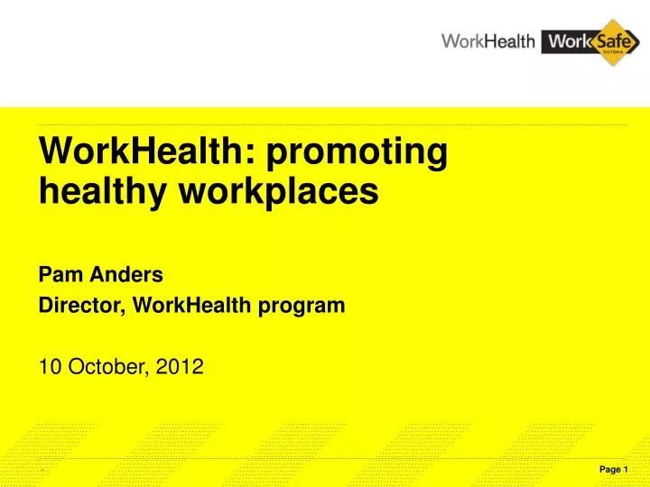 workhealth promoting healthy workplaces