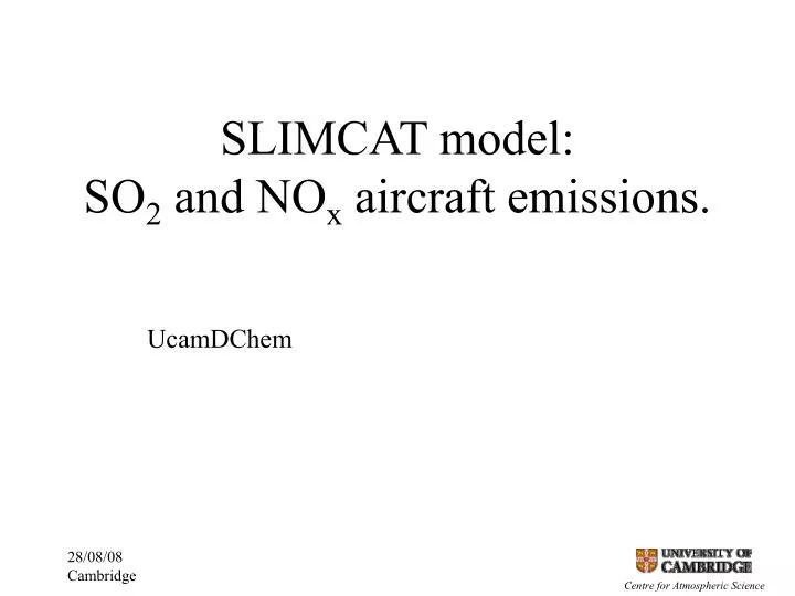slimcat model so 2 and no x aircraft emissions