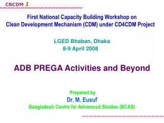 First National Capacity Building Workshop on
