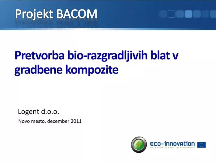 pretvorba bio razgradljivih blat v gradbene kompozite