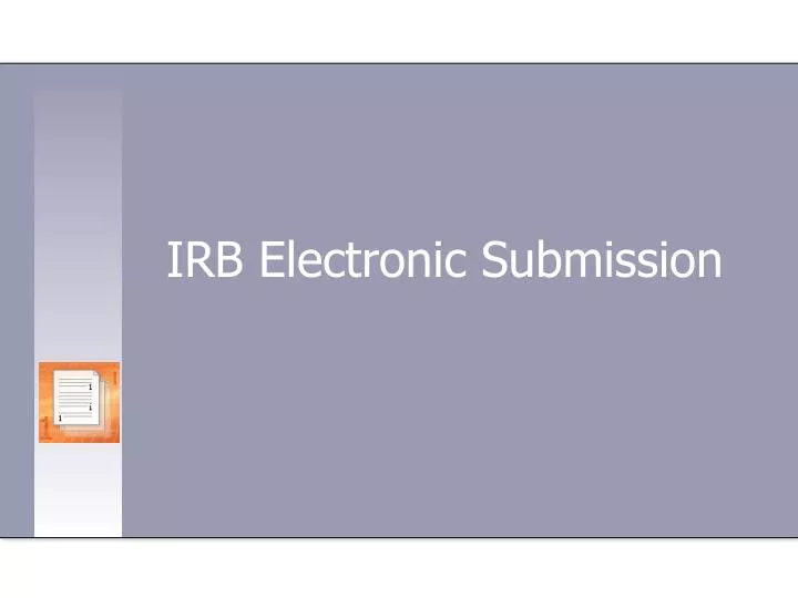 irb electronic submission