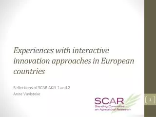 Experiences with interactive innovation approaches in European countries