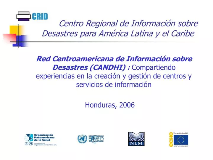 centro regional de informaci n sobre desastres para am rica latina y el caribe