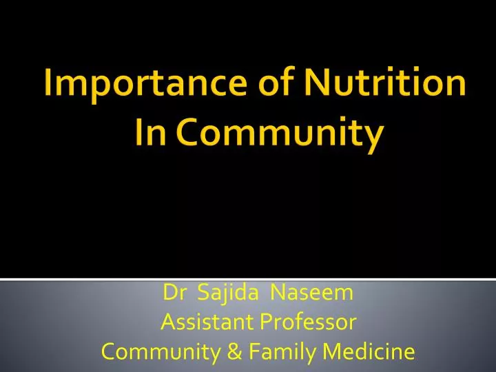 dr sajida naseem assistant professor community family medicine