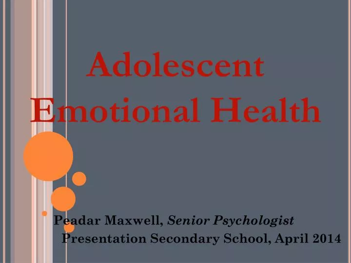 adolescent emotional health