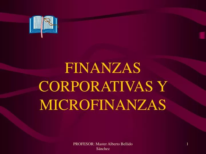 finanzas corporativas y microfinanzas