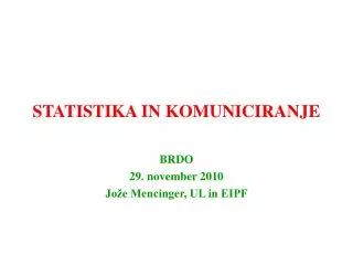 statistika in komuniciranje