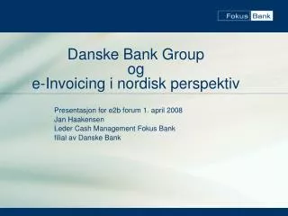danske bank group og e invoicing i nordisk perspektiv