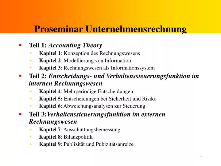 proseminar unternehmensrechnung