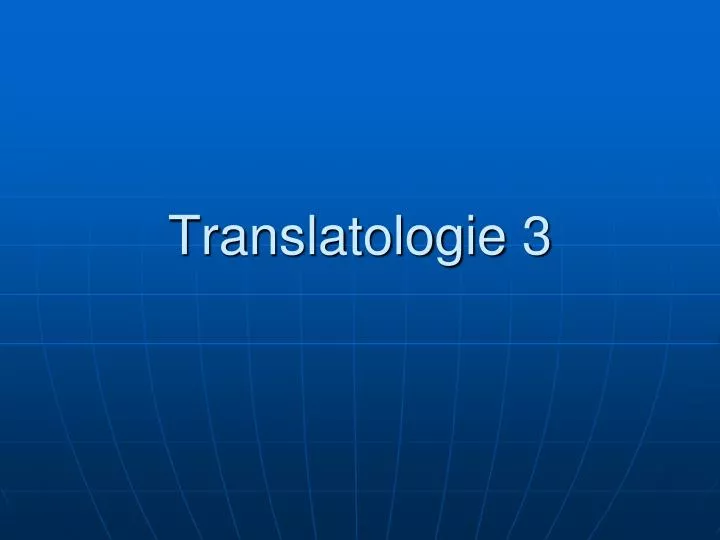 translatologie 3