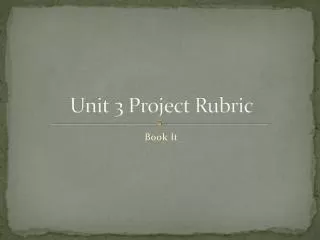 Unit 3 Project Rubric