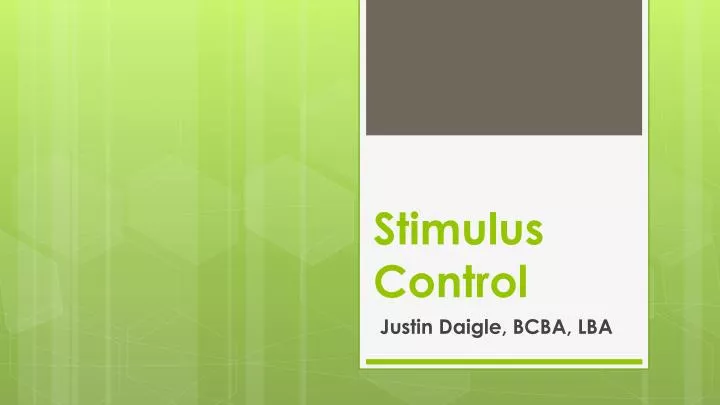 stimulus control