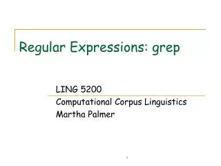 Regular Expressions: grep