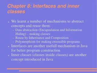Chapter 8: Interfaces and inner classes