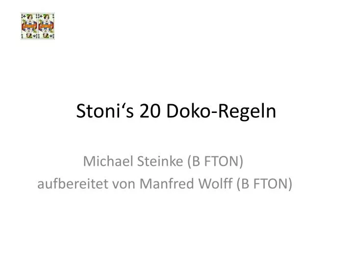 stoni s 20 doko regeln