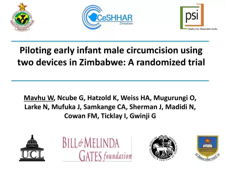 piloting early infant male circumcision using two devices in zimbabwe a randomized trial