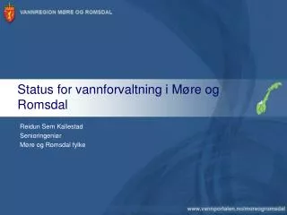 status for vannforvaltning i m re og romsdal