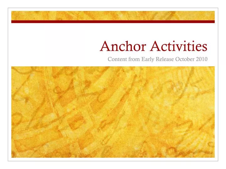 anchor activities