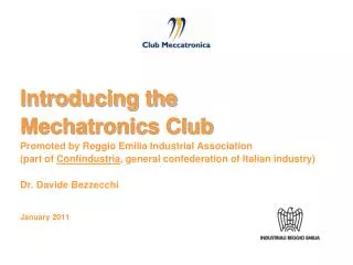 Introducing the Mechatronics Club Promoted by Reggio Emilia Industrial Association