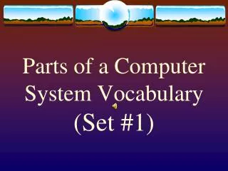 Parts of a Computer System Vocabulary (Set #1)