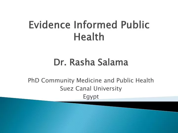 evidence informed public health