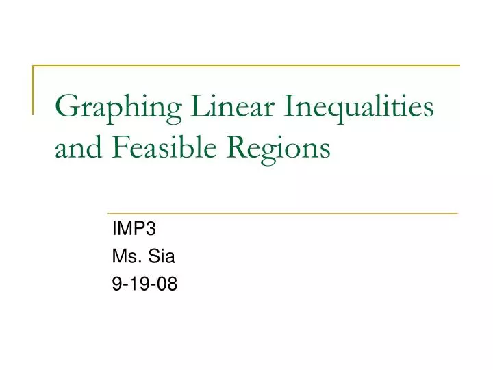 graphing linear inequalities and feasible regions