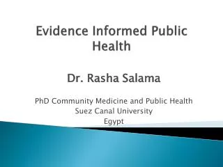 Evidence Informed Public Health