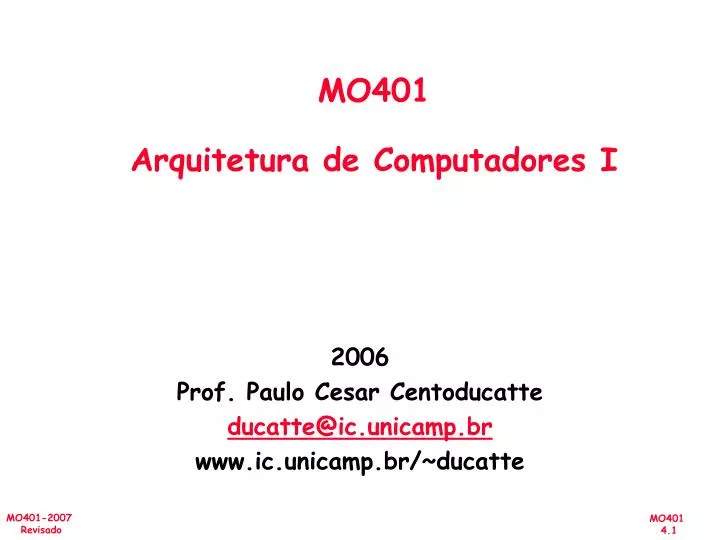mo401 arquitetura de computadores i
