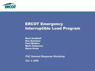 ERCOT Emergency Interruptible Load Program